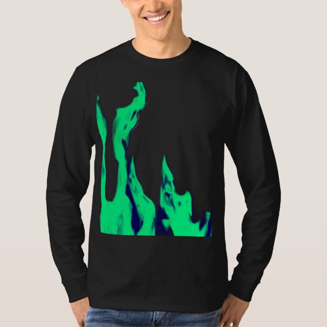 Camiseta Green fire – Grünes Feuer – Flamme Flame Flames (Frente)