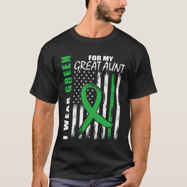 Camiseta Green For My Great Aunt Kidney Disease Awareness F (Frente)