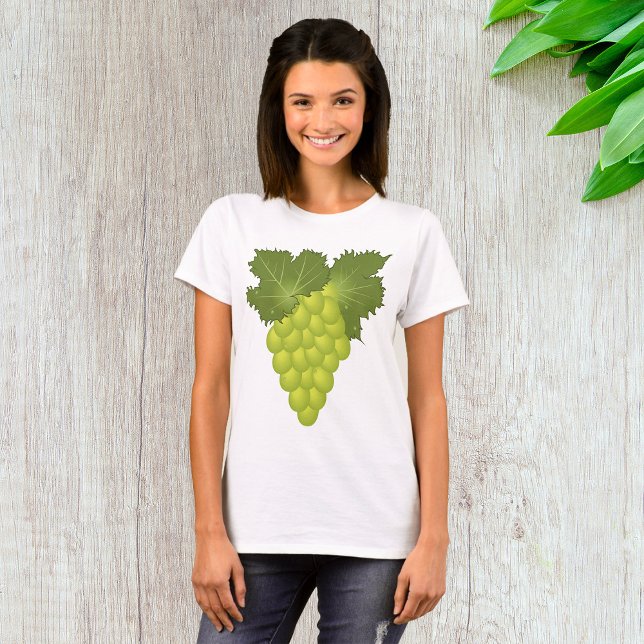 Camiseta Green Grapes Vine Leaves Fresh Fruit (Criador carregado)
