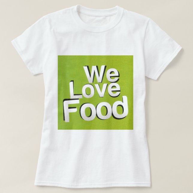 Camiseta Green Grub Club: Nós Heart Comida (Frente do Design)