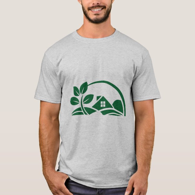 Camiseta Green House Leaf Eco Friendly Home Nature T-Shirt (Frente)