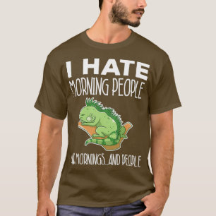 Camiseta Green Iguana Odeia Pessoas da Manhã Lizard Comprou