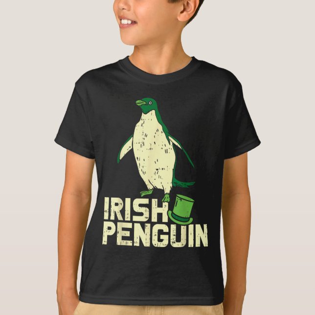 Camiseta Green Irish Penguin Cute St Patricks Day Animal Lo (Frente)