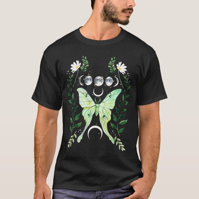 Camiseta Green Luna Moth Witchy Dark Academia Moon Gothic C (Frente)