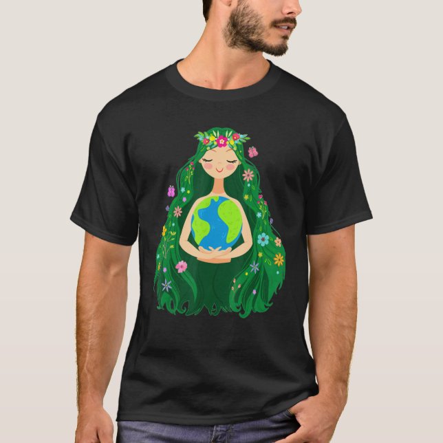 Camiseta Green Mother Earth Day Gaia Save Our Planet Women  (Frente)