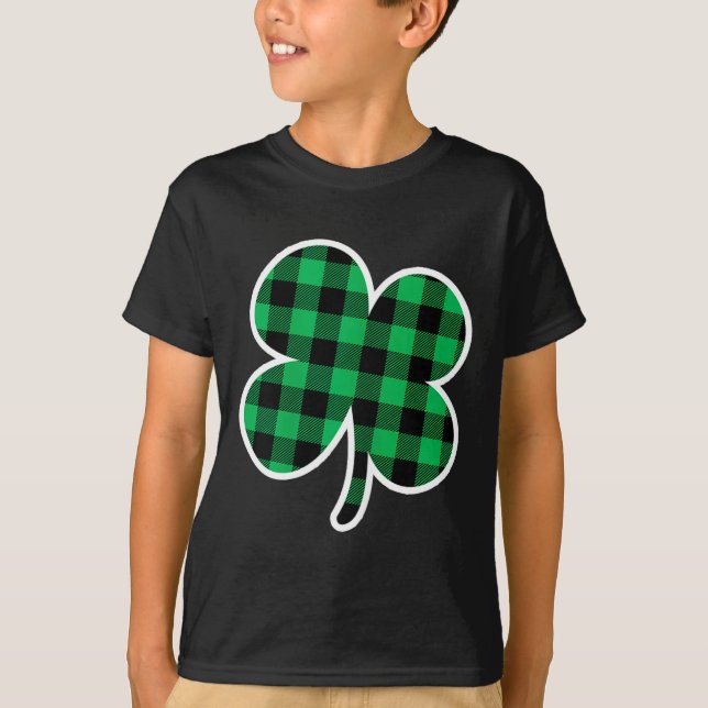 Camiseta Green Plaid Clover St Patricks Day Women Shamrock  (Frente)