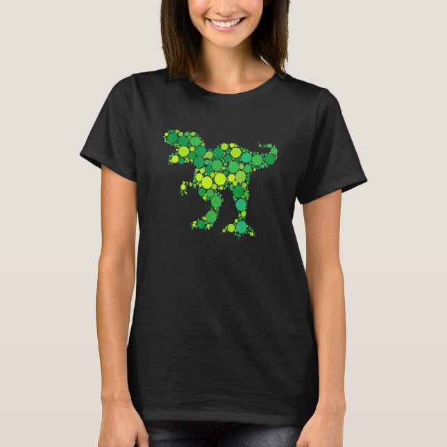 Camiseta Green Polka Dot Rex Dinosaur International Dot Day (Frente)