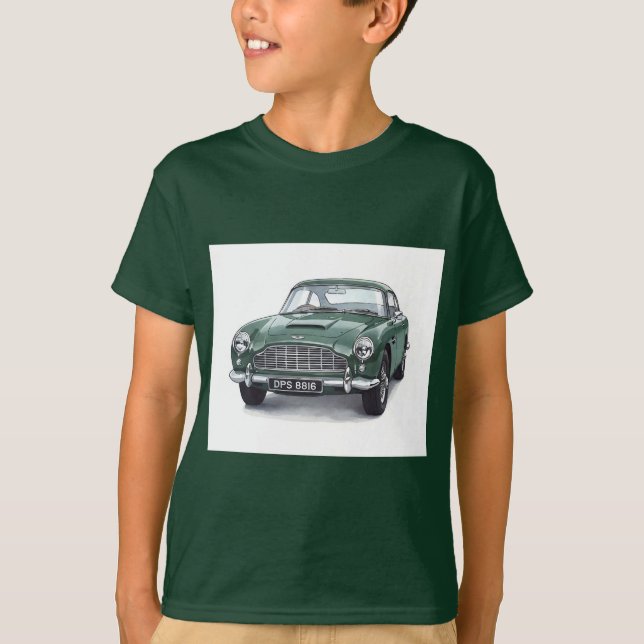 Camiseta Green Retro Car, Coleção de Natasha Us (Frente)