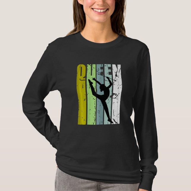 Camiseta Green Retro Rhythmic Gymnastics Queen Competition (Frente)
