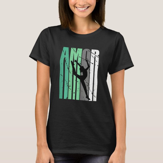 Camiseta Green Rhythmic Gymnastics Distressed Amor Inspirat (Frente)