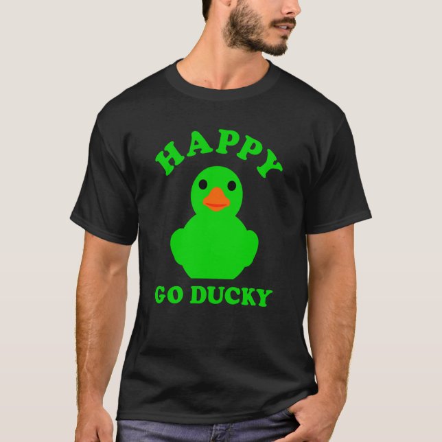 Camiseta Green Rubber Duck Happy Go Ducky Pun St Patricks D (Frente)