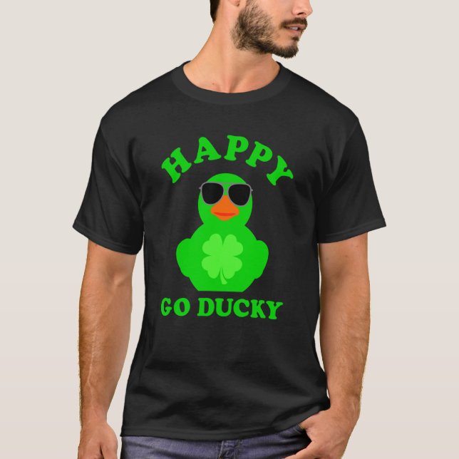 Camiseta Green Rubber Duck Sunglasses Happy Go Ducky St Pat (Frente)