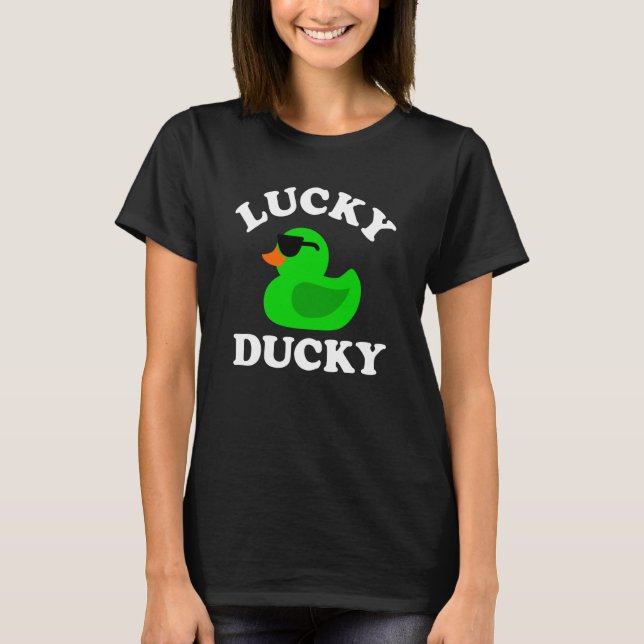 Camiseta Green Rubber Duck Sunglasses Lucky Ducky Quack Duc (Frente)
