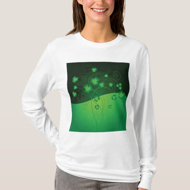Camiseta Green Shamrock Clover St Patrick’s Day Luck (Frente)