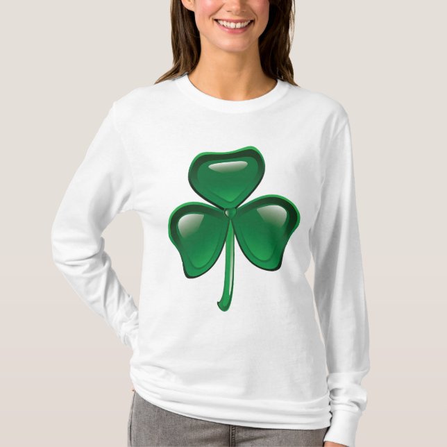 Camiseta Green Shamrock Three-Leaf Clover (Frente)