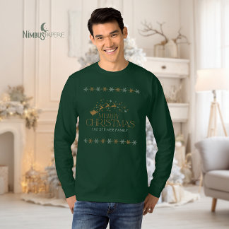 Camiseta Green Snowflake Christmas Mens Shirt