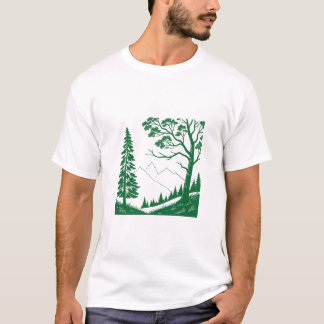Camiseta Green Tree Mountain Forest Nature Lover T-Shirt