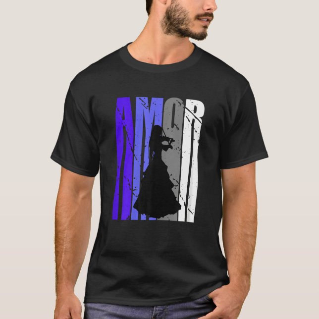 Camiseta Green Violin Distressed Amor Violinist Inspiration (Frente)