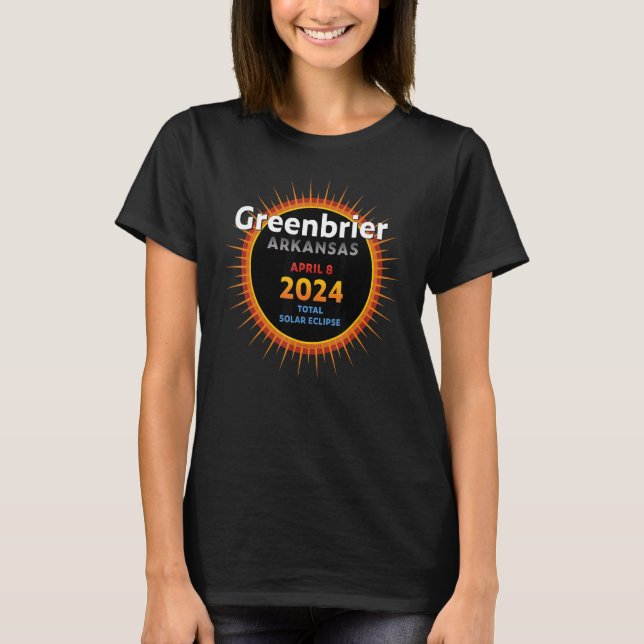 Camiseta Greenbrier Arkansas AR Total Eclipse Solar 2024 2 (Frente)