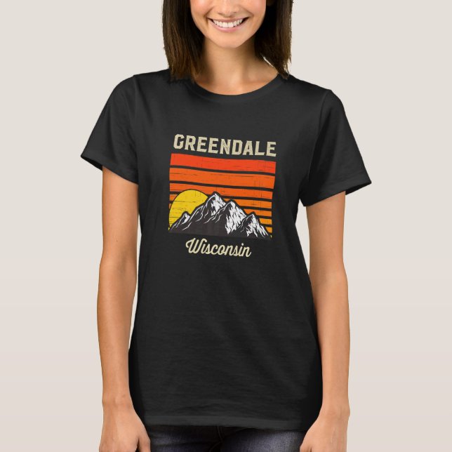 Camiseta Greendale Wisconsin Retro City State Usa (Frente)