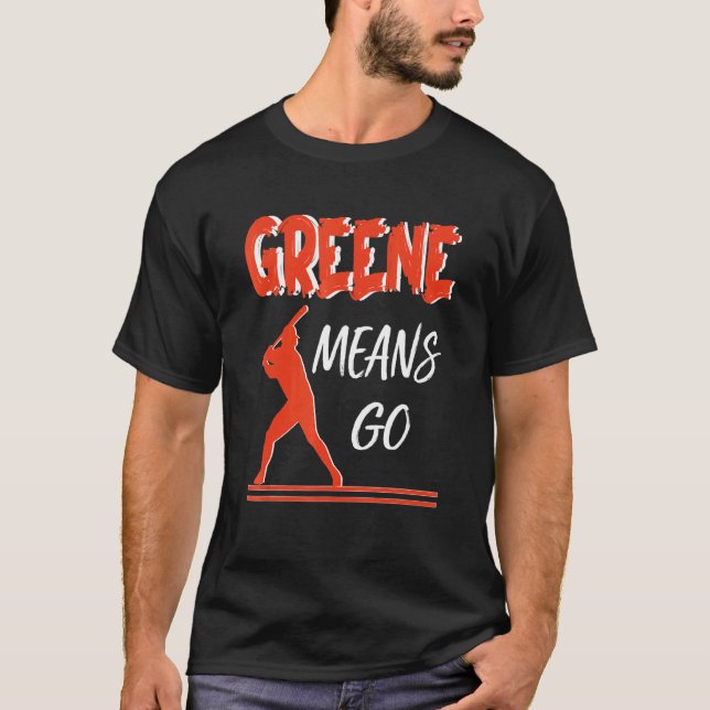 Camiseta Greene quer dizer que vão os fãs de hóquei (Frente)