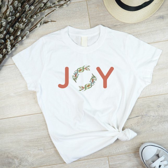 Camiseta Greenery Joy Christmas Wreath Botanical (Criador carregado)