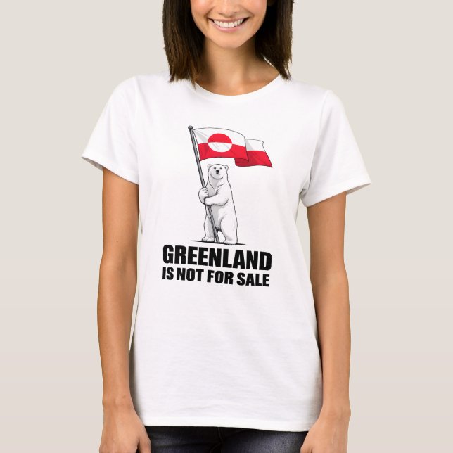 Camiseta Greenland Is Not for Sale Polar Bear With Flag (Frente)