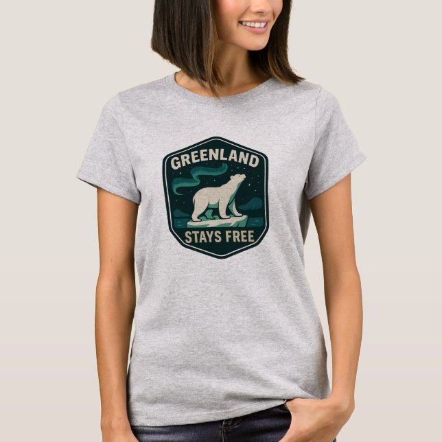 Camiseta GREENLAND STAYS FREE Badge (Frente)
