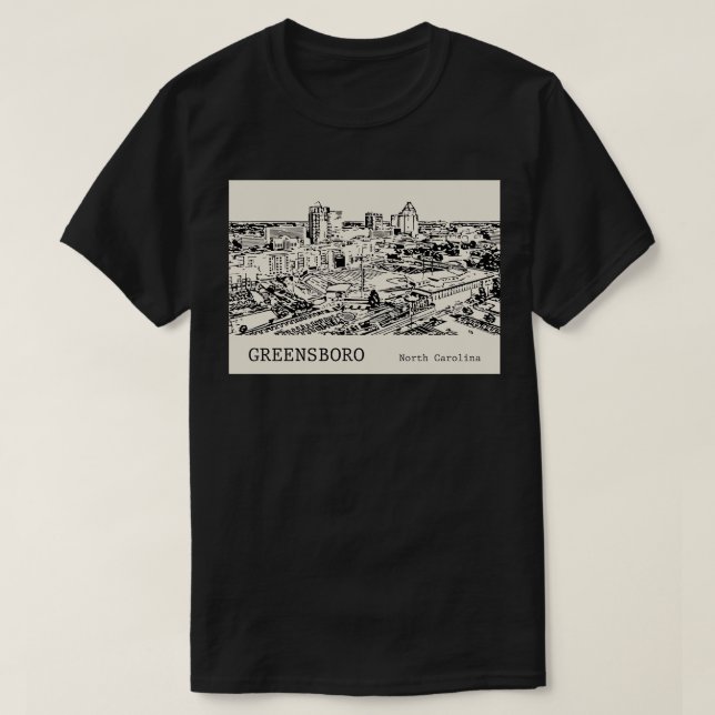 Camiseta Greensboro Norte olina 3 (Frente do Design)