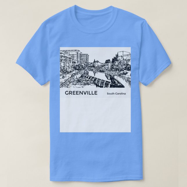 Camiseta Greenville South olina (Frente do Design)