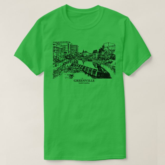 Camiseta Greenville South olina 1 (Frente do Design)