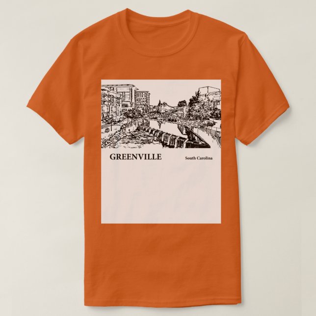Camiseta Greenville South olina 3 (Frente do Design)