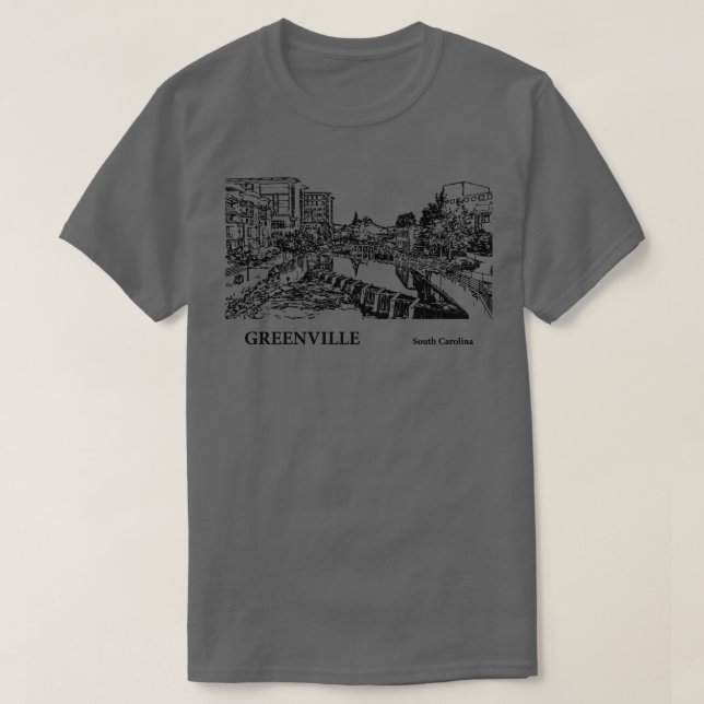 Camiseta Greenville South olina 4 (Frente do Design)