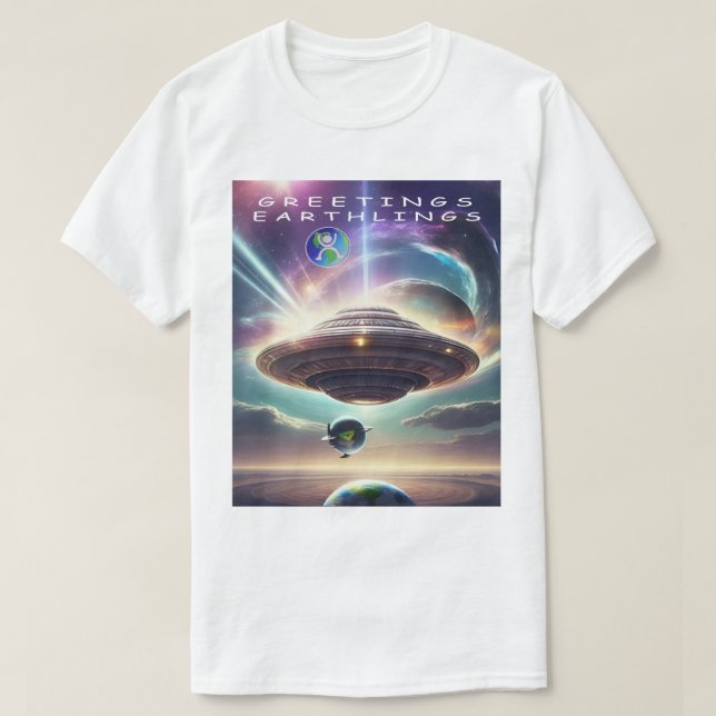 Camiseta GREETINGS EATHLINGS (Frente do Design)