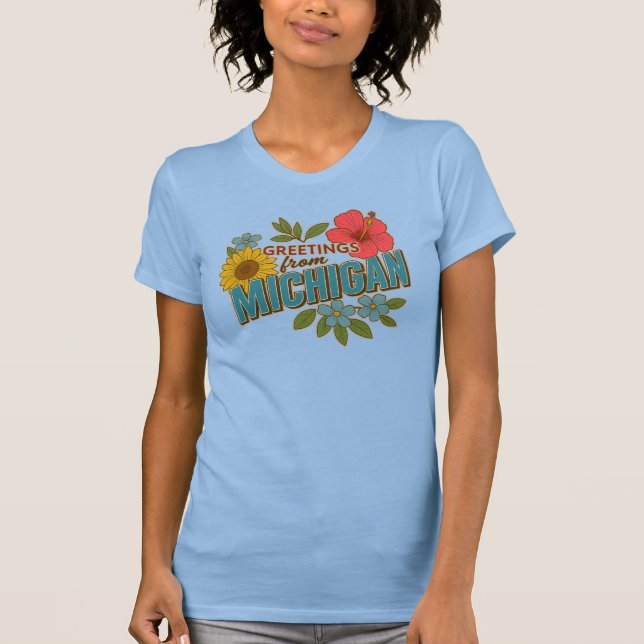 Camiseta Greetings from Michigan t-shirt (Frente)