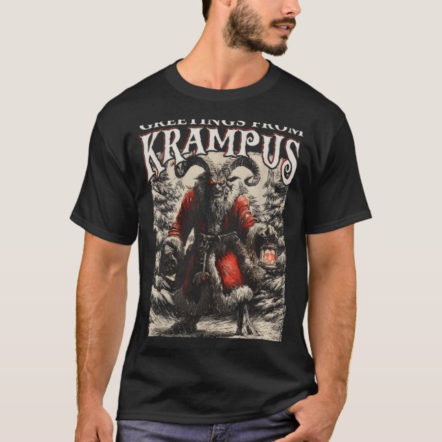 Camiseta Greetings From Ss Vom Krampus Festive Horror Chris (Frente)