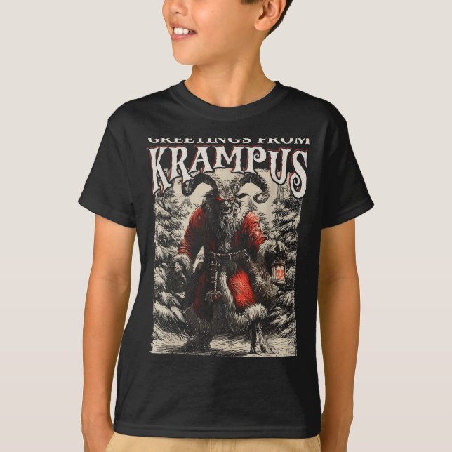 Camiseta Greetings From Ss Vom Krampus Festive Horror Chris (Frente)