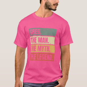 Camiseta Greg Man Myth Legend Cote Retro Funny Melhor Nome 