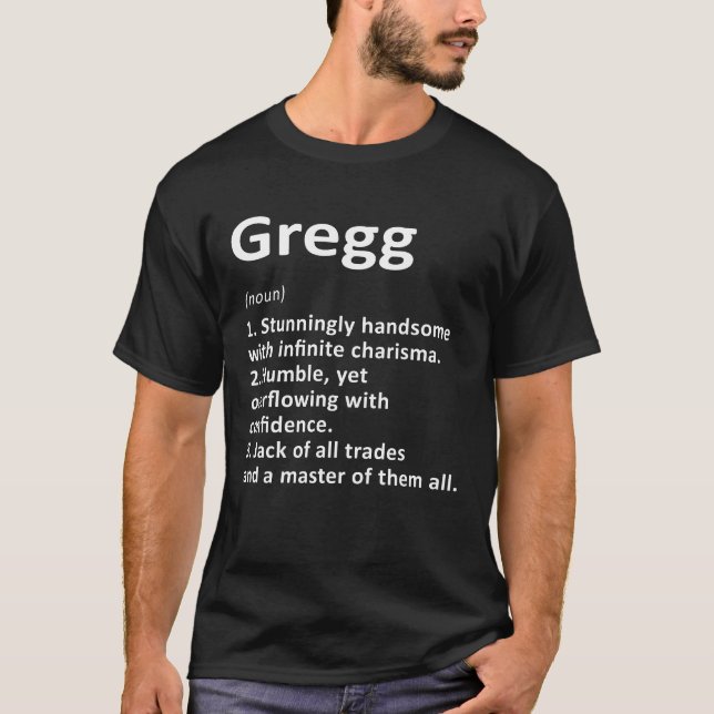 Camiseta Gregg Definição Nome Personalizado Engraçado Anive (Frente)