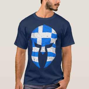 Camiseta Grego Funny Helmet Bandeira Spartan Presente Para 