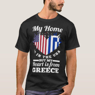 Camiseta Grego Minha Casa Está Nos Estados Unidos Mas Meu C