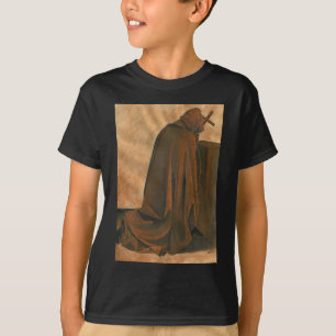 Camiseta Gregoriano Monk Em Oração Vestindo Cassete Arrebat