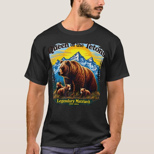 Camiseta Grelha 399 Homenageada Rainha Do Urso De Tetons (Frente)