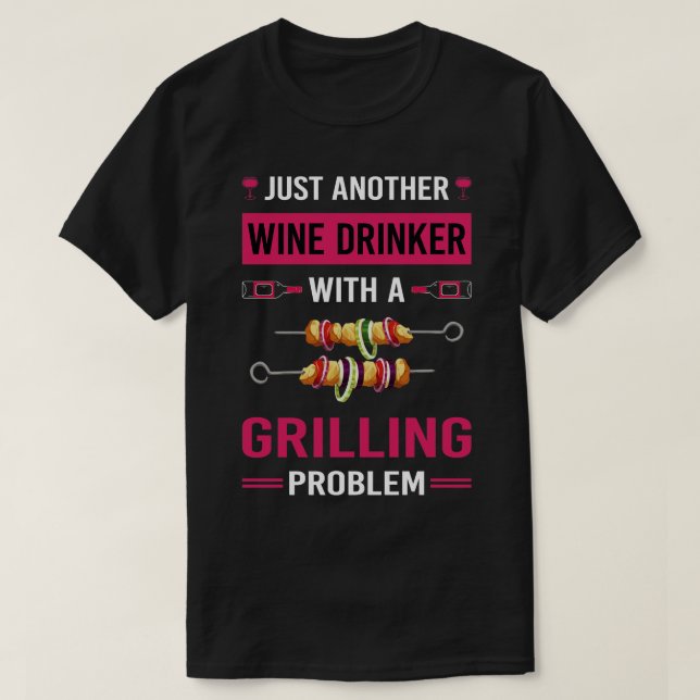 Camiseta Grelha De Bebidas De Vinho (Frente do Design)