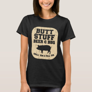 Camiseta Grelha De Churrasco De Porco Em Byrbecue Carne De