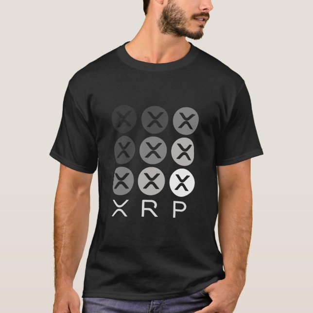 Camiseta Grelha de criptografia do logotipo XRP (Frente)