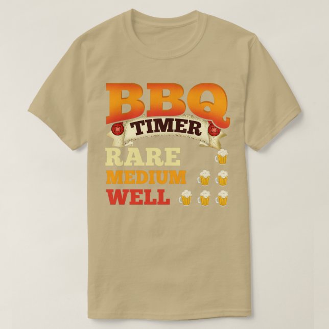 Camiseta Grelha do Bebendo da Cerveja do Timer do churrasco (Frente do Design)