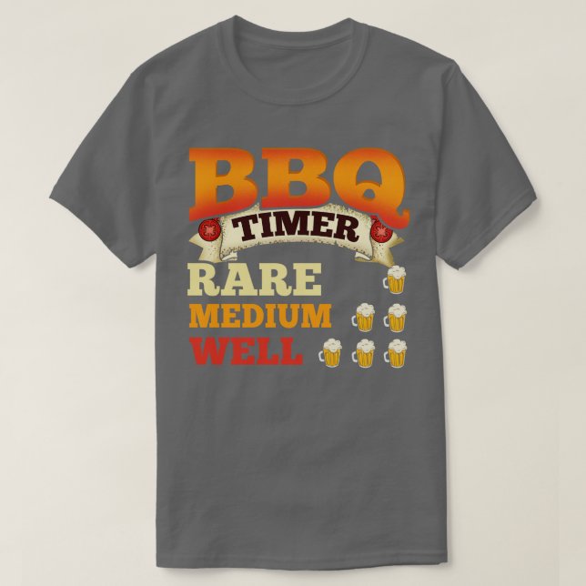 Camiseta Grelha do Bebendo da Cerveja do Timer do churrasco (Frente do Design)