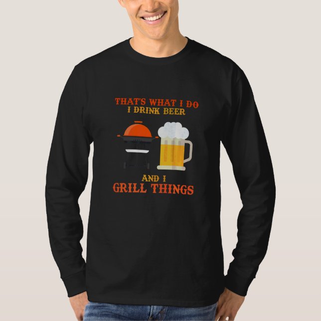 Camiseta Grelha É isso que eu faço, bebo cerveja e grill (Frente)