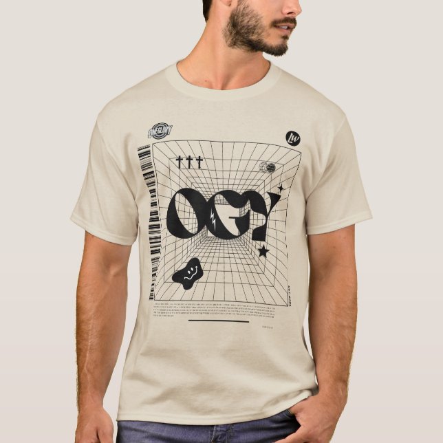 Camiseta Grelha Preta OGY (Frente)